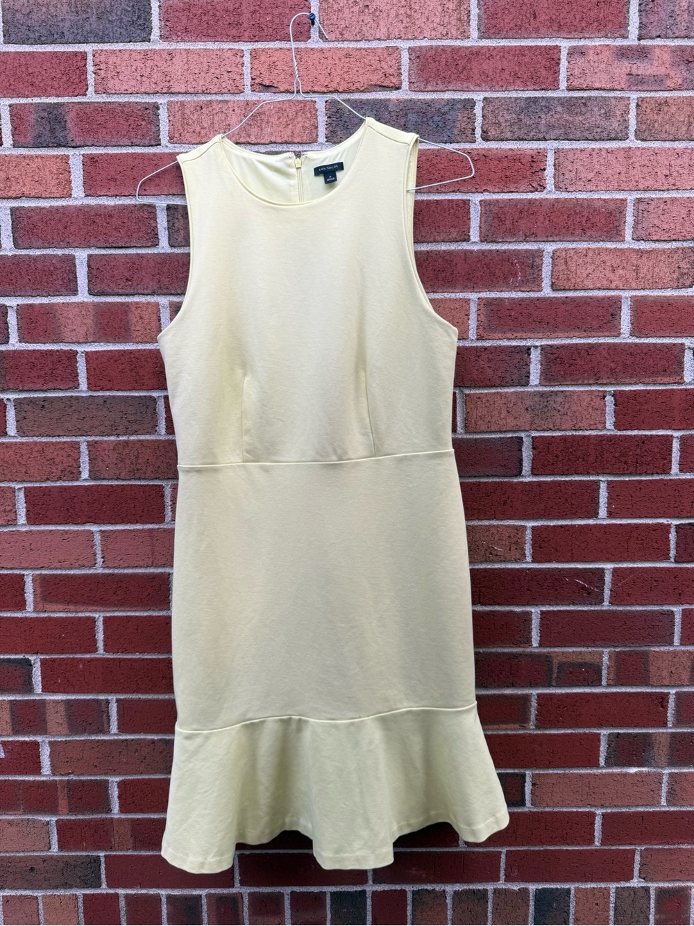 Ann Taylor pale yellow fit and flare dress size 12